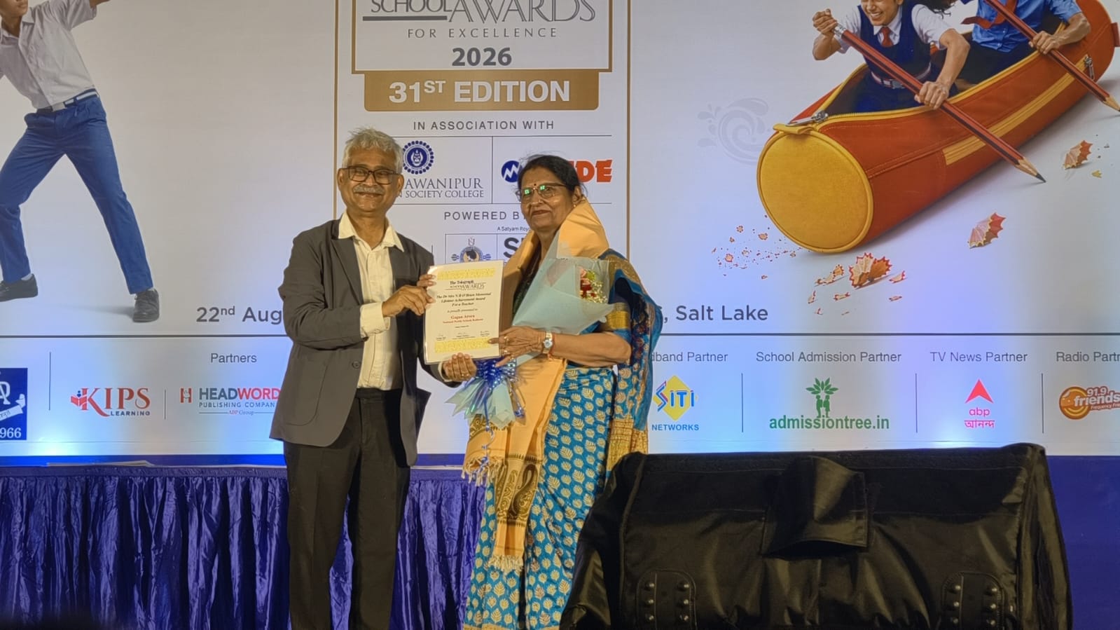 Lifetime Achievement Award at the Telegraph School Awards for Excellence
